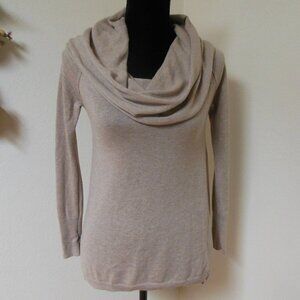 Shrinking Violet Cowl Neck Tan Sweater